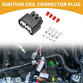 Partuto 4 Pin Ignition Coil Connector Plug No.9098011885 - Car Female Wire Terminal Connector - for Toyota Plastic Black - 1 Set
