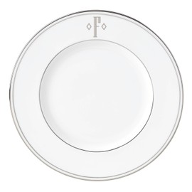 Lenox Federal Platinum Block Monogram Dinnerware Accent Plate, F