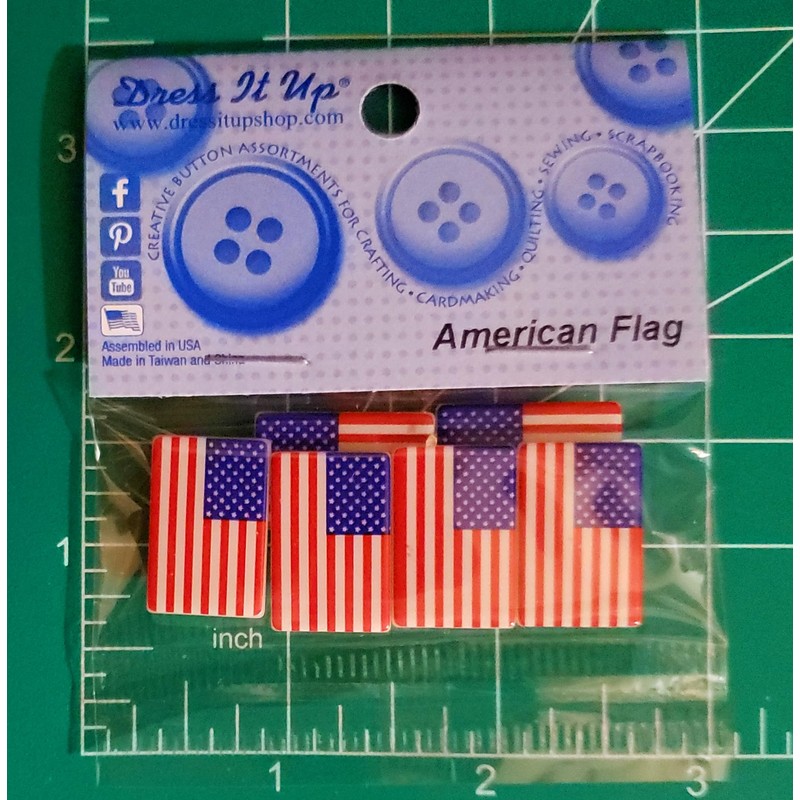 American Flag Buttons by Dress it Up Buttons and Embellishments