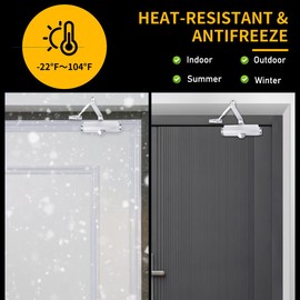 White Automatic Door Closer for Home with Hold Open, Hydraulic Soft Close Door Closers for Residential, Door Slow Closer No Slam, Adjustable Closing Speed, Spring Size 2, for Indoor and Exterior Door