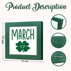 St. Patrick's Day Wood Decor, March 17 Farmhouse Sign Decor, Rustic Wooden Tabletop Decor Sign, Shamrock Sign, Desk Decor Art, Farmhouse Decor for Shelf, Irish Home Bar Decor, Spring Party Decor