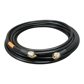 JEFA Tech Low Loss 400 Cable Assembly with UHF Male PL-259 Connectors for Ham Radio and CB Radio (20 Feet)
