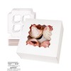 Gcardist Automatic Popup 4 Cupcake Boxes with Window White Pack
