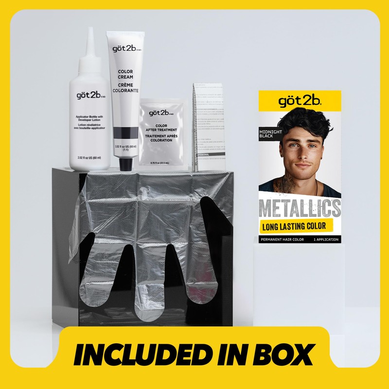 Got2b Metallics Permanent Hair Color, Midnight Black