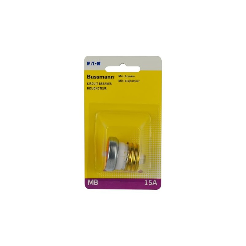 Bussmann BP/MB-15 15 Amp Edison Base Plug Fuse Circuit Breaker,