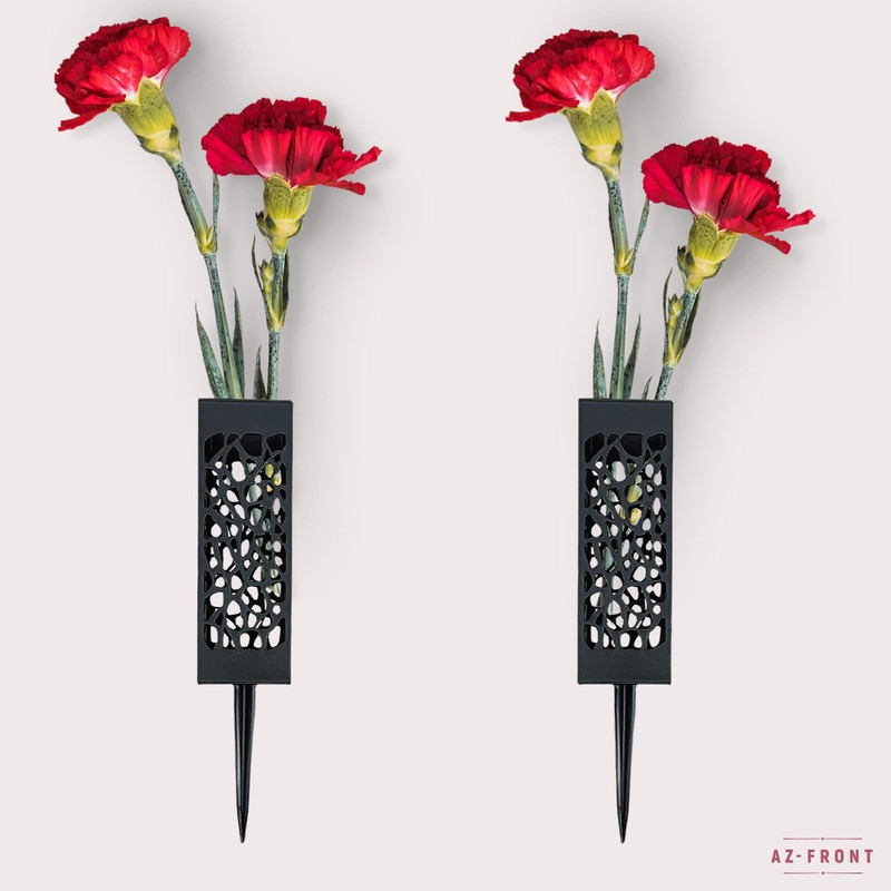 AZ-FRONT Grave Flower Stand, Plastic, Earth Stab, Set of 2