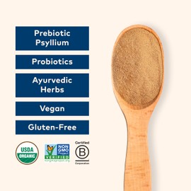 ORGANIC INDIA Psyllium Husk Powder - Pre & Probiotic Fiber Supplement, Whole Psyllium Husk Supplement, Unflavored Powder, Dietary Fiber, USDA Organic, Gluten Free - 10 Oz