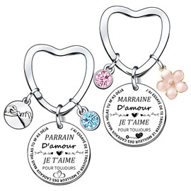 YZLPLP Gift Godmother Christening Godfather Godmother Announcement Godmother Gifts Keyring, Key Ring as Christening Gift for Godmother Request, Godmother, 2, L