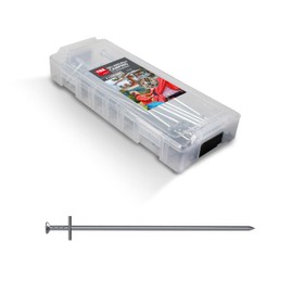 TOX L-BOXX 094901516 Micro Camping Rock Ground Pegs 6 x 230 mm Heavy Duty Steel Galvanised for Securing Tents and Much More, Pack of 10 in the Clickable L-Boxx Micro for Convenient Transport