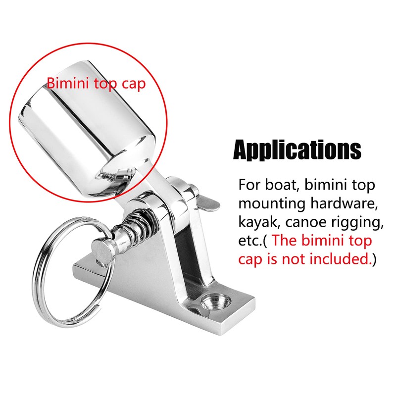 TINGZHIGO Bimini Top Deck Hinge with Quick Release pin, Bimini