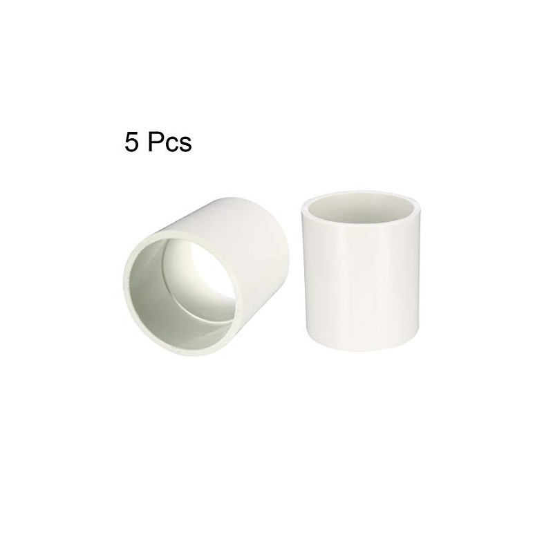 sourcing map 50mm Straight PVC Pipe Fitting Coupling Adapters Connector