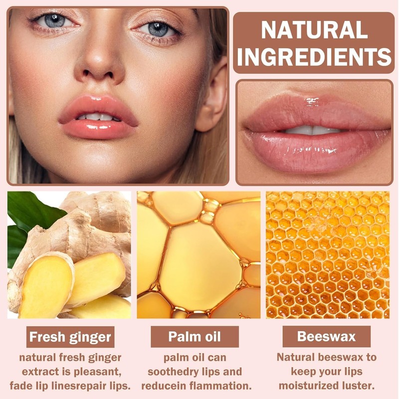 Lip Plumper, 2PCS De Suero Natural Para El Cuidado Brillo