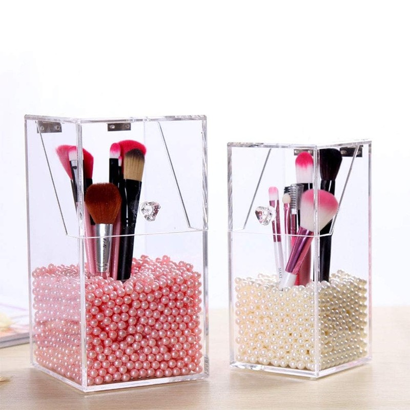 1300pcs Beads for Makeup Brush Holder, Glossy Pearls Beads Decoration