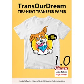 TransOurDream Clear Background Heat Transfer Paper for Light T Shirts Iron on Transfers for Light Fabric Printable Heat Transfer Vinyl (AU-L1-10)