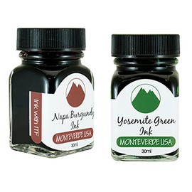 Monteverde 60ml Core Fountain Pen Ink Bottle (30ml Napa Burgundy Ink Bottle G309NB, 30ml Yosemite Green Ink Bottle G309YG)