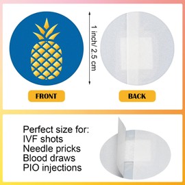 Geiserailie 80 Pcs IVF Circle Bandages Fabric Spot Adhesive Bandages 1 Inch Round IVF Bandages with Pineapple Pattern Spot Bandages IVF Essentials for Women IVF Ttc Gifts Wound Care Small Incisions