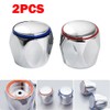 SPORTARC 2Pcs Cold+Hot Tap Top Head Faucet Cover Handle Chrome