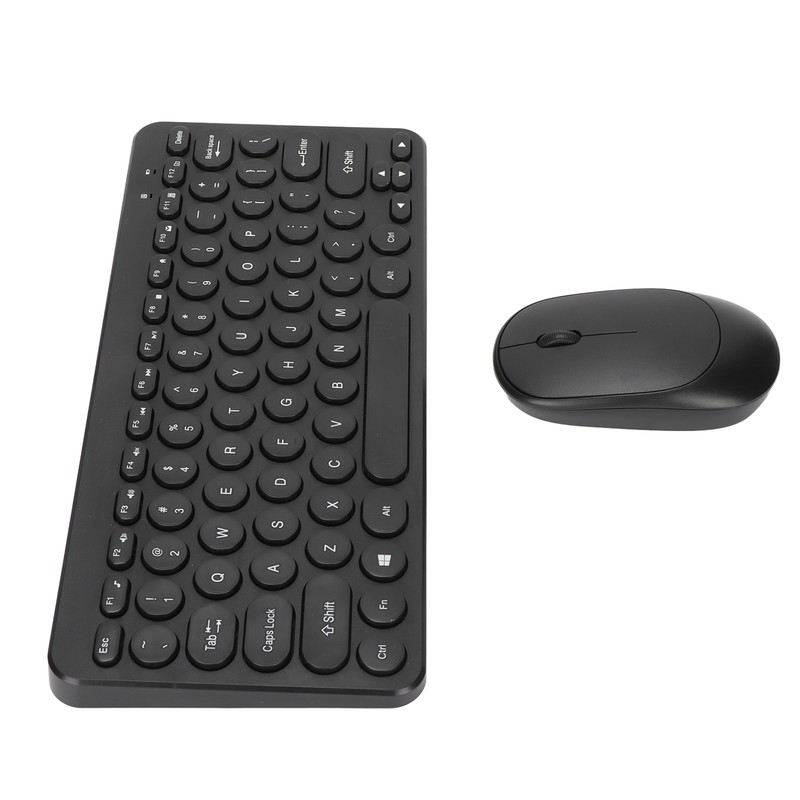 Keyboard Mouse Combo 2.4G Wireless Round Keycaps Ergonomic Design Silent