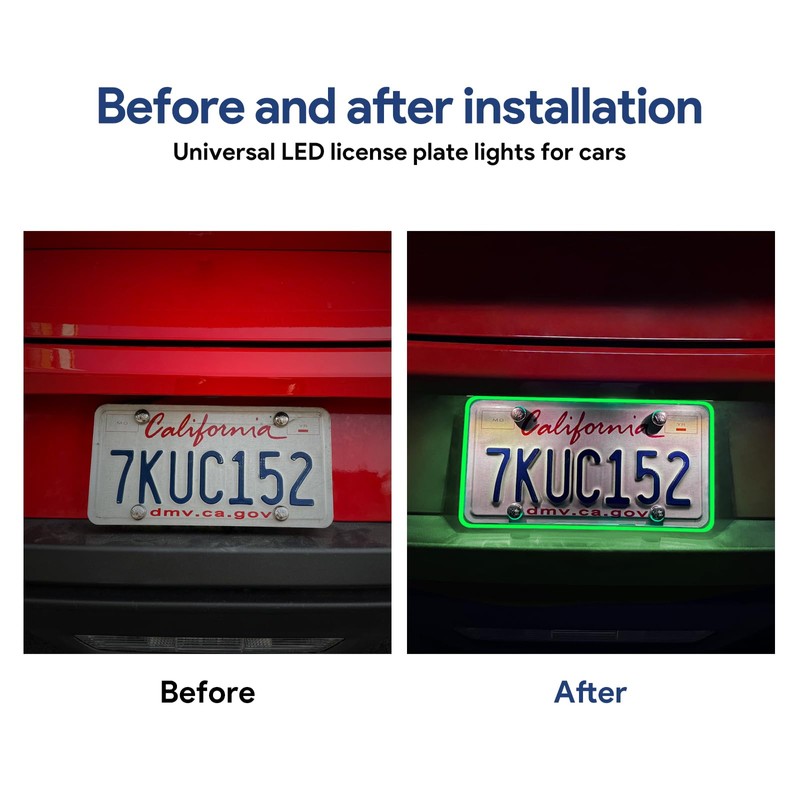 FXETRNL Waterproof LED License Plate Frame - Easy to Install