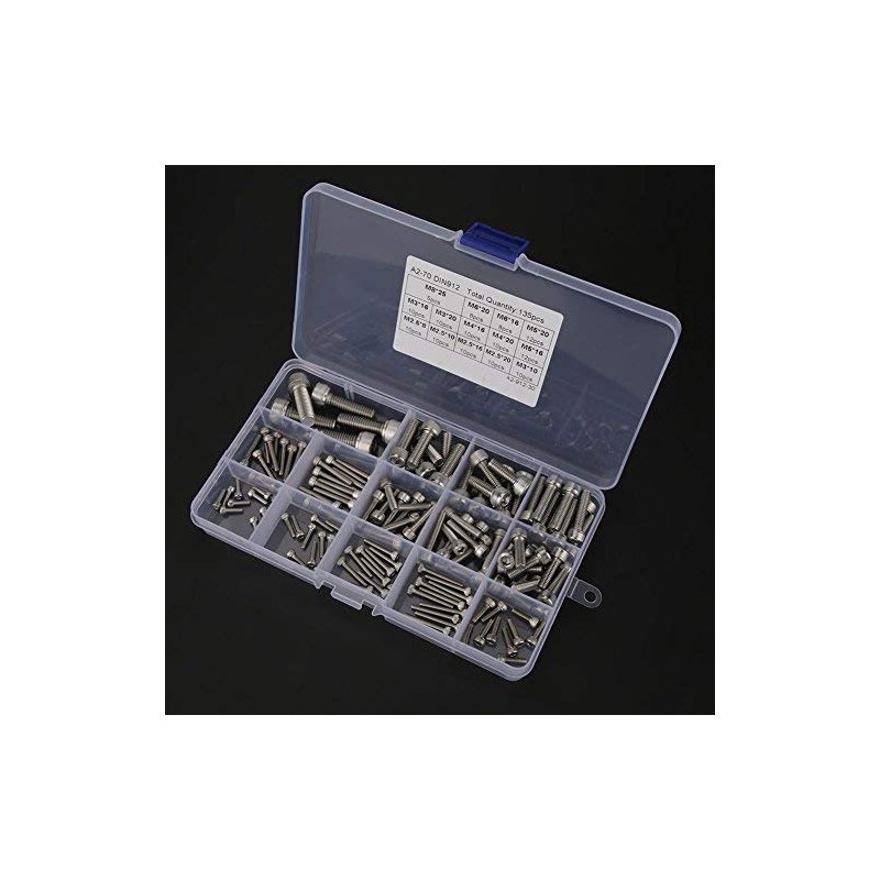 135pcs fijar M2.5 M3 M4 M5 M6 M8 304 tornillos