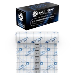 Saniderm Flex Tattoo Aftercare Bandage (New) (Medium Roll, 6 in x 8 yd) – Convenient, Faster Tattoo Healing and Protection – Sterile, Waterproof, Flexible, Tattoo Aftercare Wrap – Matte Finish