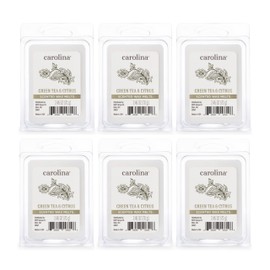 Carolina Candle Green Tea & Citrus Scented Wax Melts, Soy-Based White Wax Blend, 6 Wax Cubes, 2.46 oz - Pack of 6