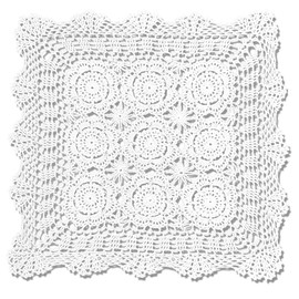 23 Inch Square White 100% HANDMADE Crochet Lace Placemats Doilies Tablecloth
