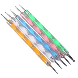 5 Nail Art Dotting Tools for Nail Art and Mandala Rock Painting Pen Dot Dotting Tool