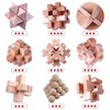 Ameego 9Pcs/set 3D Beech Wooden Puzzle – Children Brain Teaser