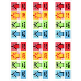 600 Pcs Sign Here Stickers, Sign Here Sticky Tabs, Arrow Labels Flags and Colorful Arrow Tab for School Students Office Documents Home Annotating Books Notebooks Supplies (4 Colors)
