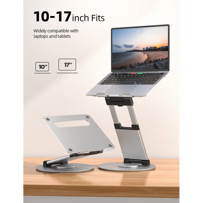 Nulaxy Telescopic 360 Rotating Laptop Stand for Desk Adjustable Height