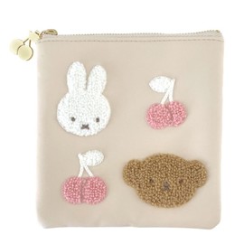 SHOBIDO MF46401 Miffy & Boris Square Pouch, Size (W x H x D): 5.6 x 5.6 x 0.4 inches (143 x 143 x 10 mm)