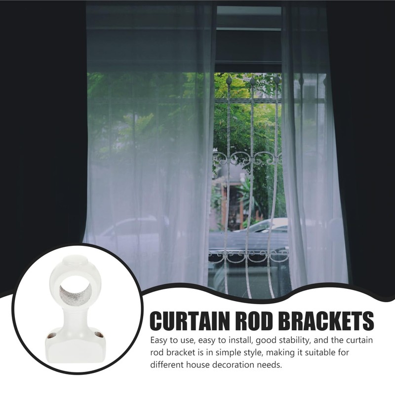 2pcs Heavy Duty Wooden Curtain Rod Brackets Wood Holders for