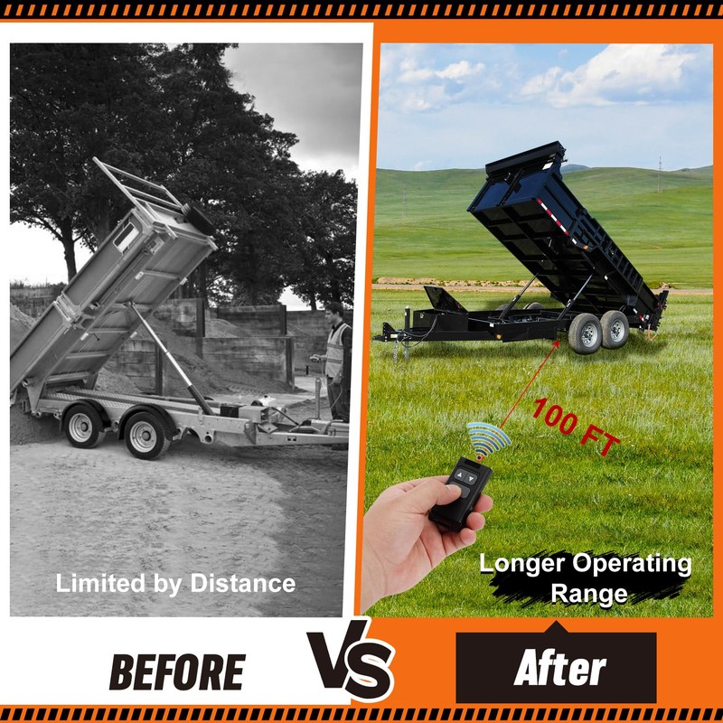 wolfwo Dump Trailer Wireless Remote Controller, for 3-Wire/4-Wire 12V Hydraulic