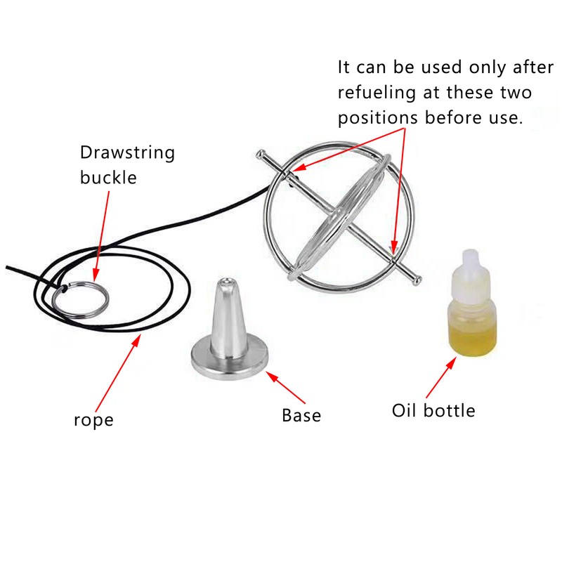 Metal Gyroscope Anti Gravity Rotating Top Gyroscope Balance Toy Educational