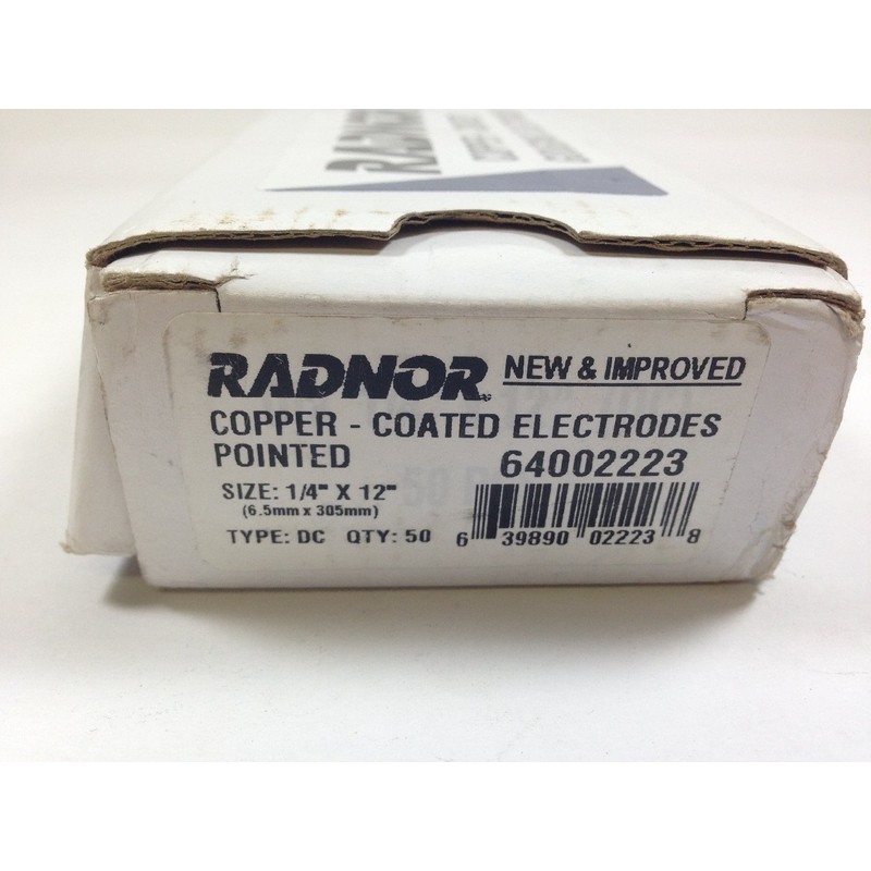 Radnor RAD64002223 1/4" x 12" Copper-Coated Pointed Carbon Air/Carbon Arc