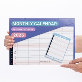 2025 Wall Planner Calendar Matt Month to View Family Wall Calendar Organiser for Home Office (Rainbow)