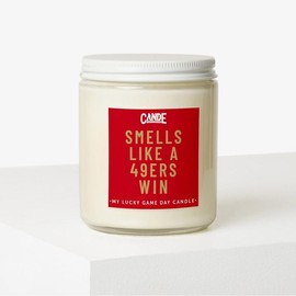 Smells Like a Football Win Scented Candle - 8oz and  16 oz Eco-Friendly Soy Wax House Candle for Game Day Decor & Gift - Long Lasting 100 Hours Burn Time:_49ers_Sparkling Champagne