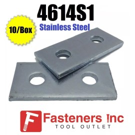 Unknown (4614S1) P1065 2 Hole Stainless Steel Splice Plate for Unistrut Channel 10/Box