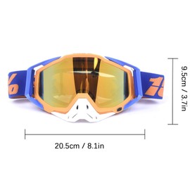 Jilskl Motocross Goggles, Motocross Goggles with Mirrored, Suitable for Motorcycles, Racing Cars, Off-Road Racing, Off-Road Motorcycles, Mountain Bikes, Ski or Open Helmets Etc, Orange