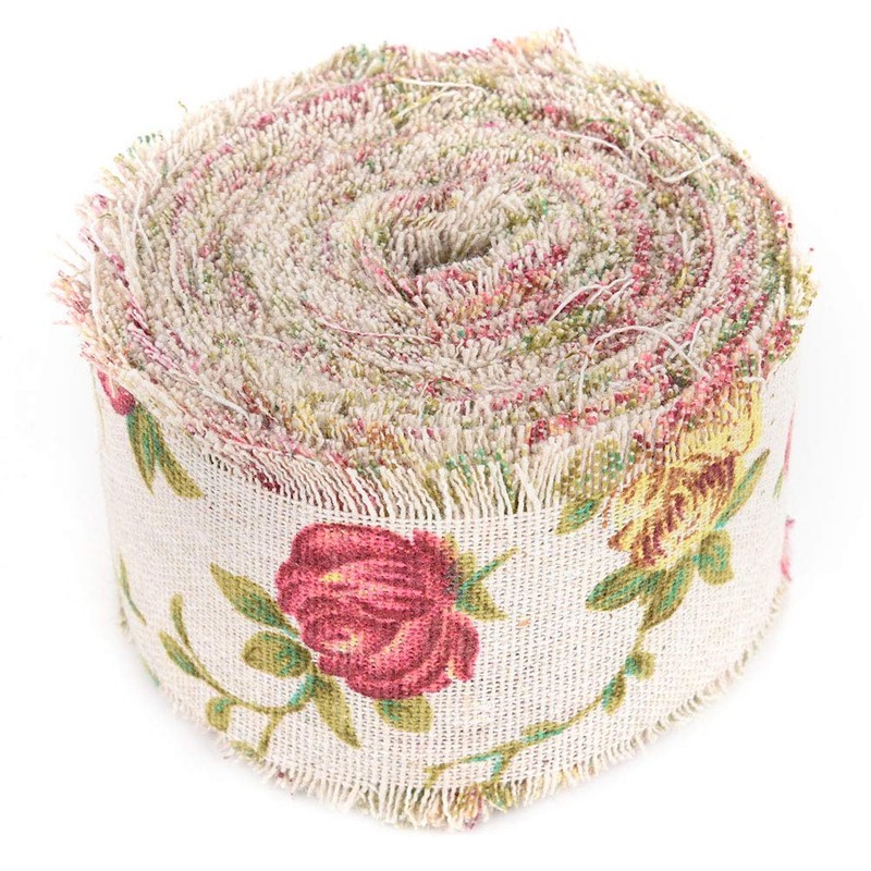 Hilitand Hessian Floral Ribbon, DIY Vintage Jute Ribbon, Rose Flower