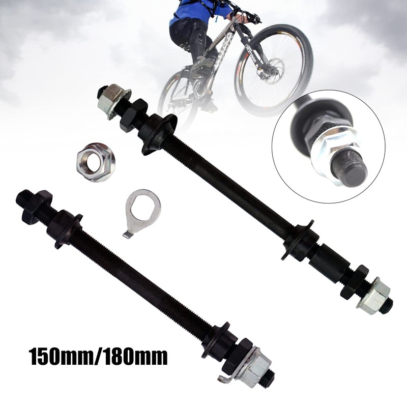 Bike Wheel Hub Axle Solid Spindle Shaft Lever Front Rear