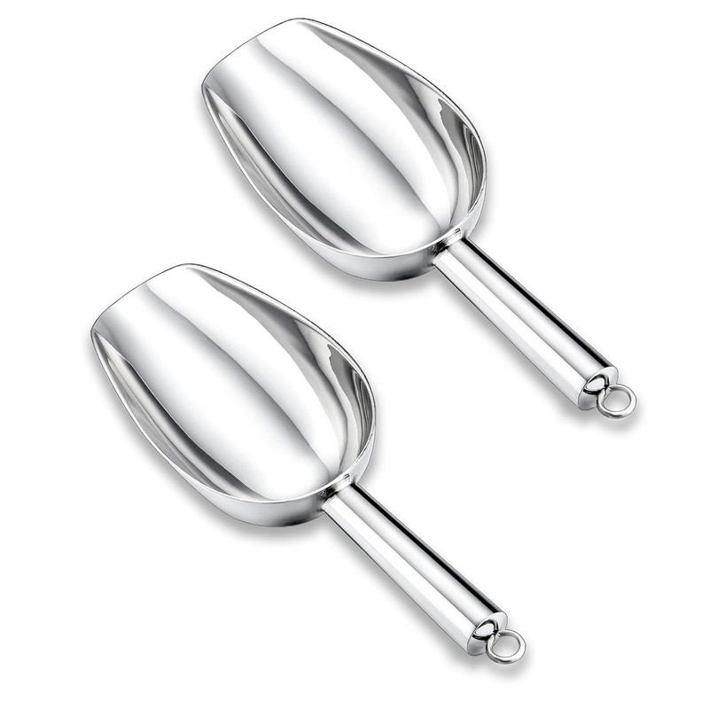 2 Pack Metal Dog Food Scoop 18 Oz With Loop,