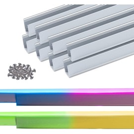 Shine Decor 3.3FT/1M Aluminum Track Channel Mounting Bracket, for 10mm W x 20mm H LED Neon Rope Lights, Pack of 10
