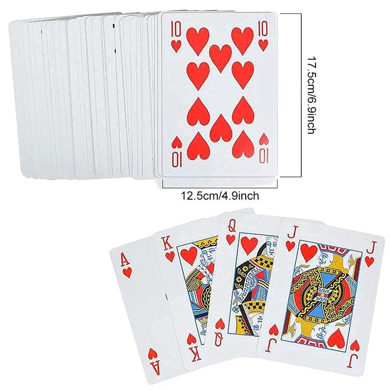 Akemaio 54 Jumbo Playing Cards Deck Extra Large Plastic Coated