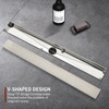 Kuaisailsk Linear Shower Drain ，24 Inch Brushed 304 Stainless Steel
