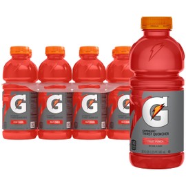 Gatorade Thirst Quencher Sports Drink, Fruit Punch, 20oz Bottle, 8 Pack, Electrolytes for Rehydration