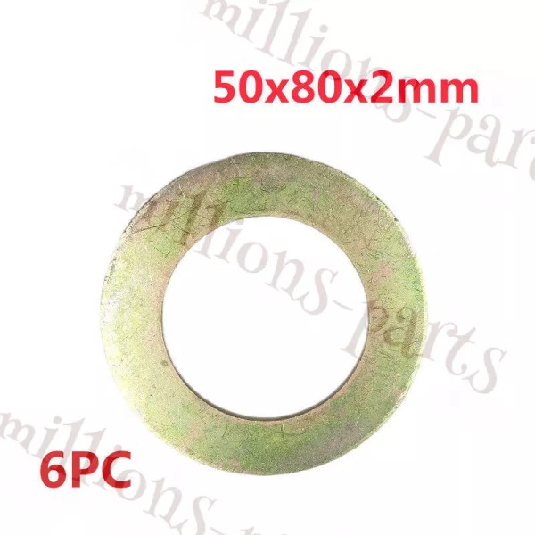 Unbranded 6pc 50mm x80mm x2mm Bucket Pin Shim Iron Excavator