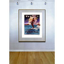 Hawaii SUP Surfing Stand Up Paddling Art Poster Duke Kahanamoku Surf surfboard