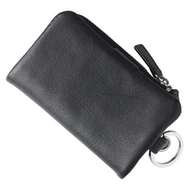 Mieno Key Case, Coin Purse, Men's, Genuine Leather, Key Holder, Cowhide Leather (Black)